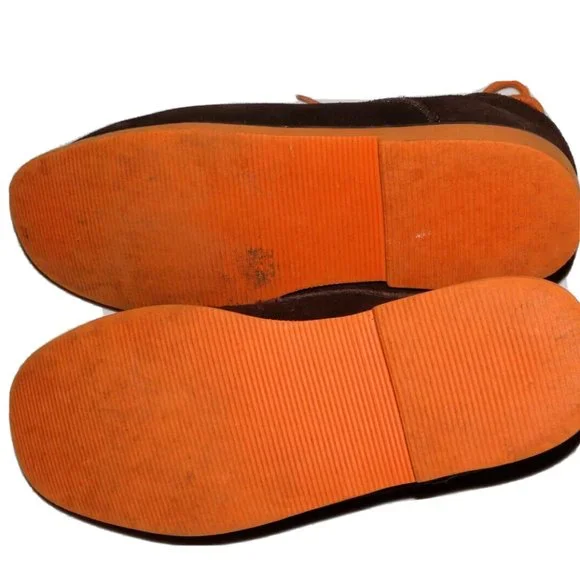 FLORSHEIM BOYS SHOES brown suede leather, orange sole size 4M - Picture 4 of 10